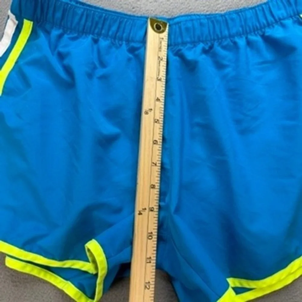 Adidas Running Shorts Marathon 10 Regular Fit Medium Blue Neon Yellow 3 Stripe